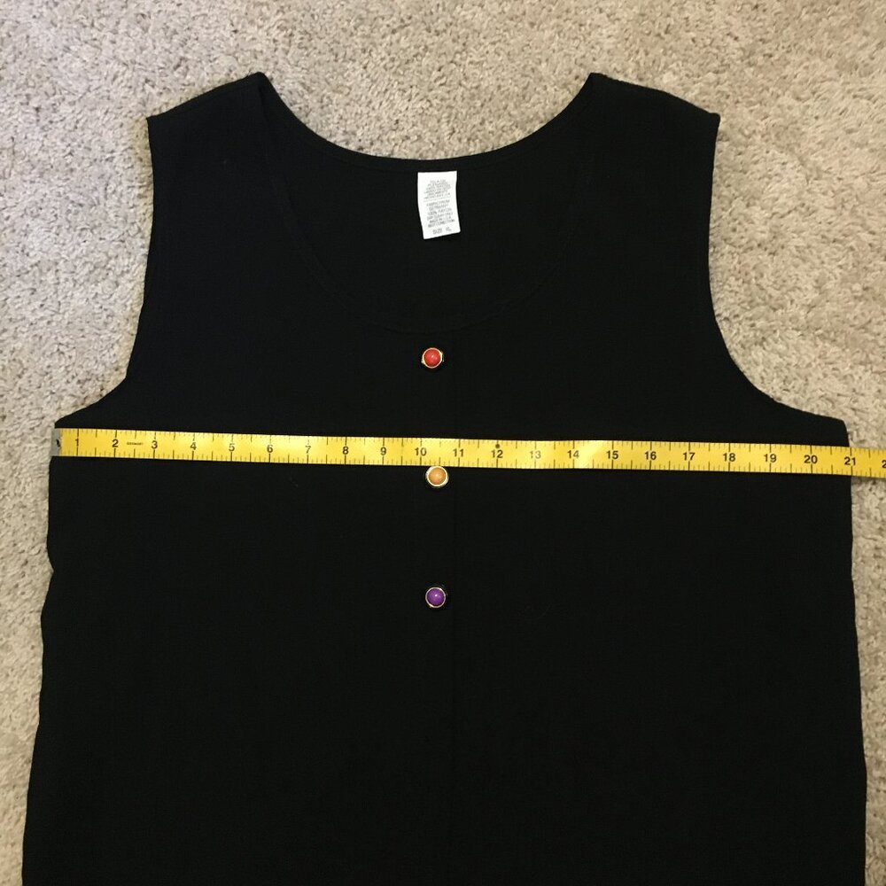 Best Connection Vintage 90s Rayon Sunset Button Tank XL Made in USA German - Picture 10 of 12